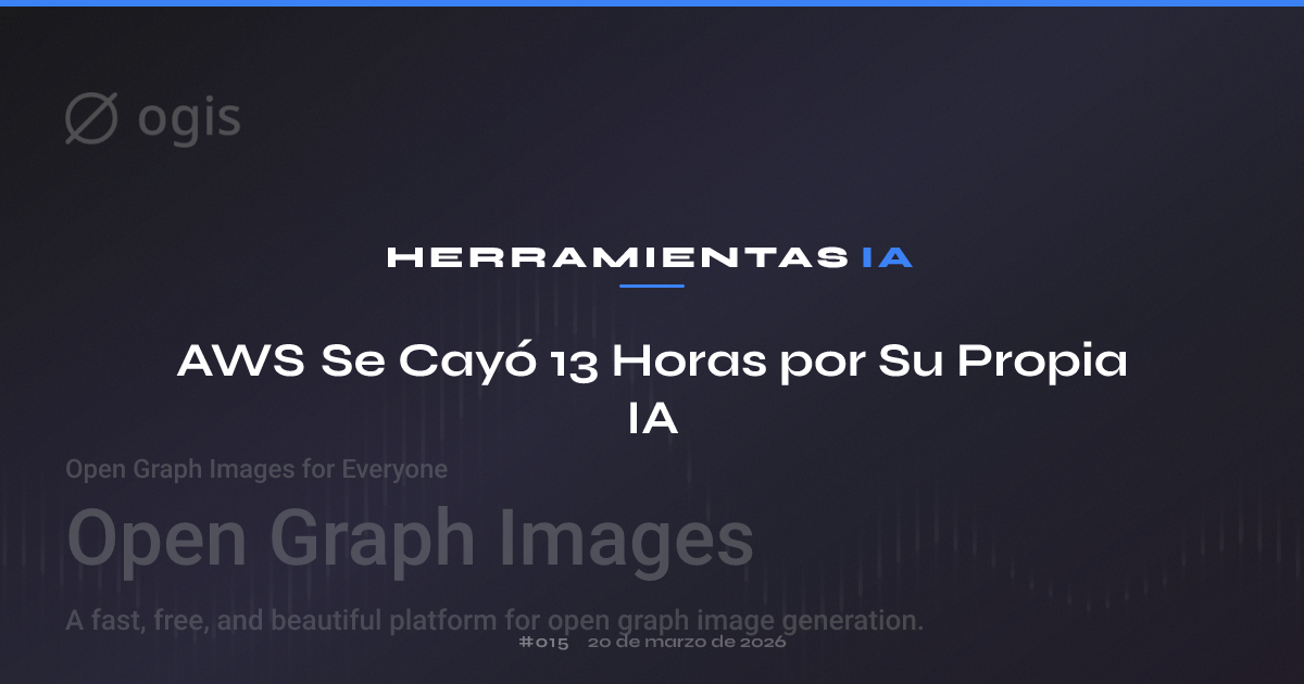 AWS Se Cayó 13 Horas por Su Propia IA