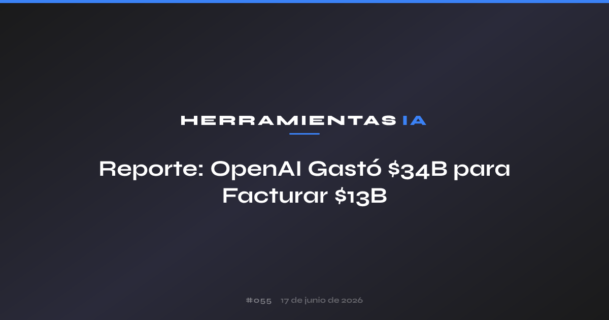 Reporte: OpenAI Gastó $34B para Facturar $13B